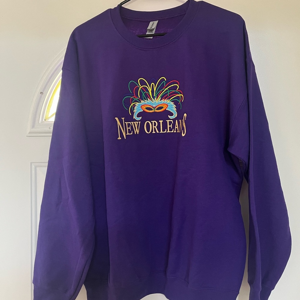 Gildan Purple New Orleans Crewneck Sweater